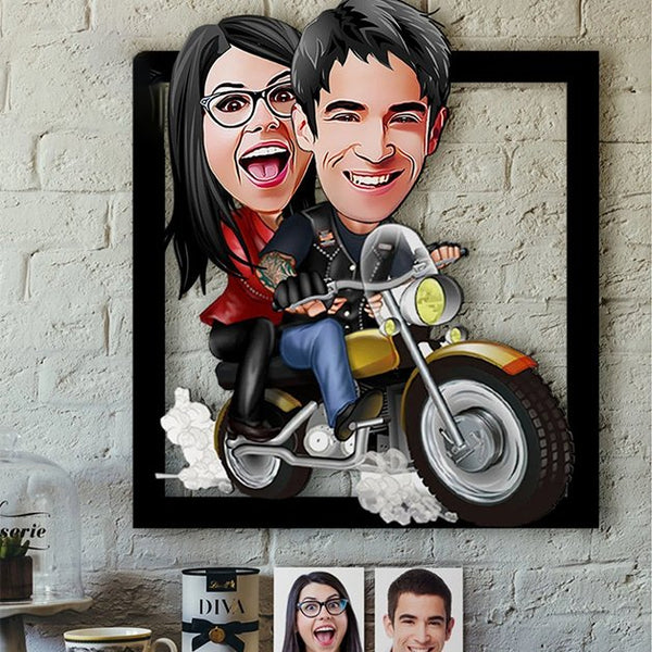 "Lovely Duo Caricature on Acrylic"