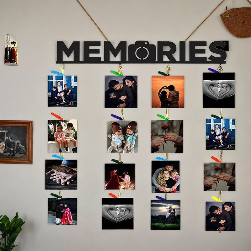 " Memories" wooden hanging frame with LED