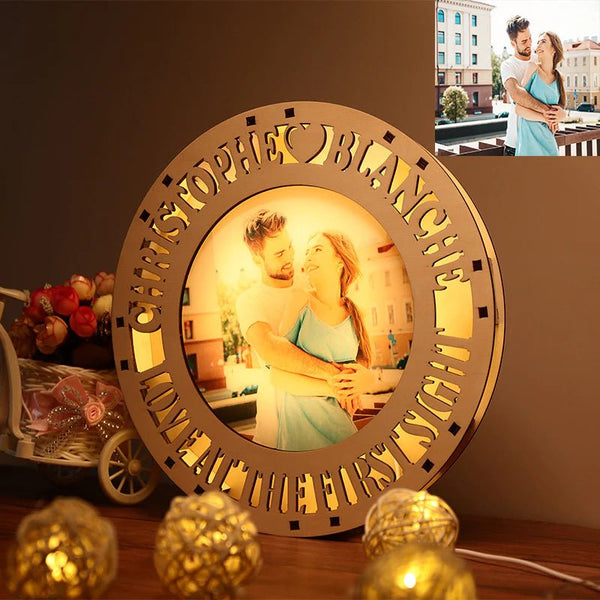 "Multi-color LED Name Board with Remote, Round Custom-made for Couples"