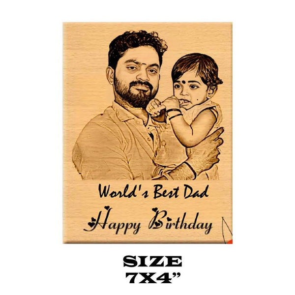 "Personalize your Décor with our Wood Engraved Frame!" Size 7*4 Inch
