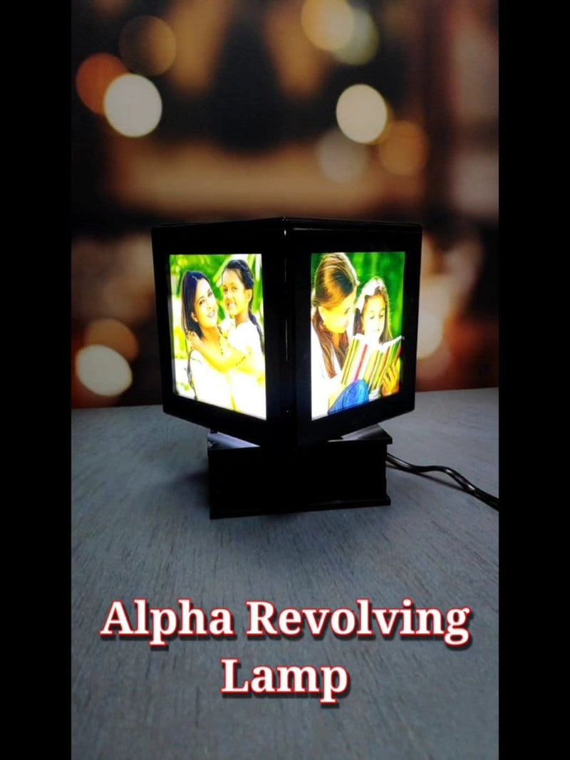 Personalized 4"x4" Alpha Revolving lamp 4*4 Inch - HEARTSLY