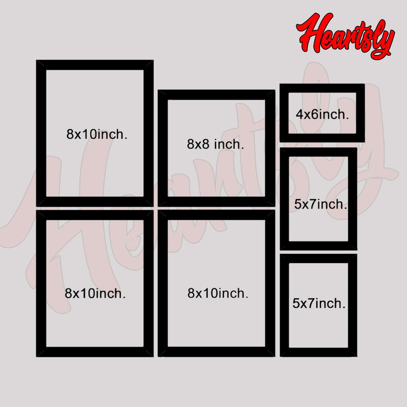 Premium Wall Hanging Multi Photo Frame set of 7 || 8" W x 10" H (3 Panel) | 5"W x 7"H (2 Panel) | 8"W x 8"H (1 Panel) | 6"W x 4"H (1 Panel) - HEARTSLY