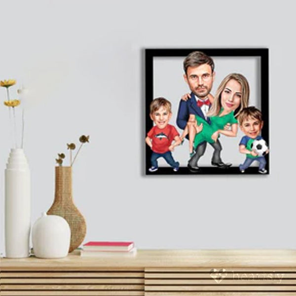 "Quality Family-Themed Acrylic Caricature"
