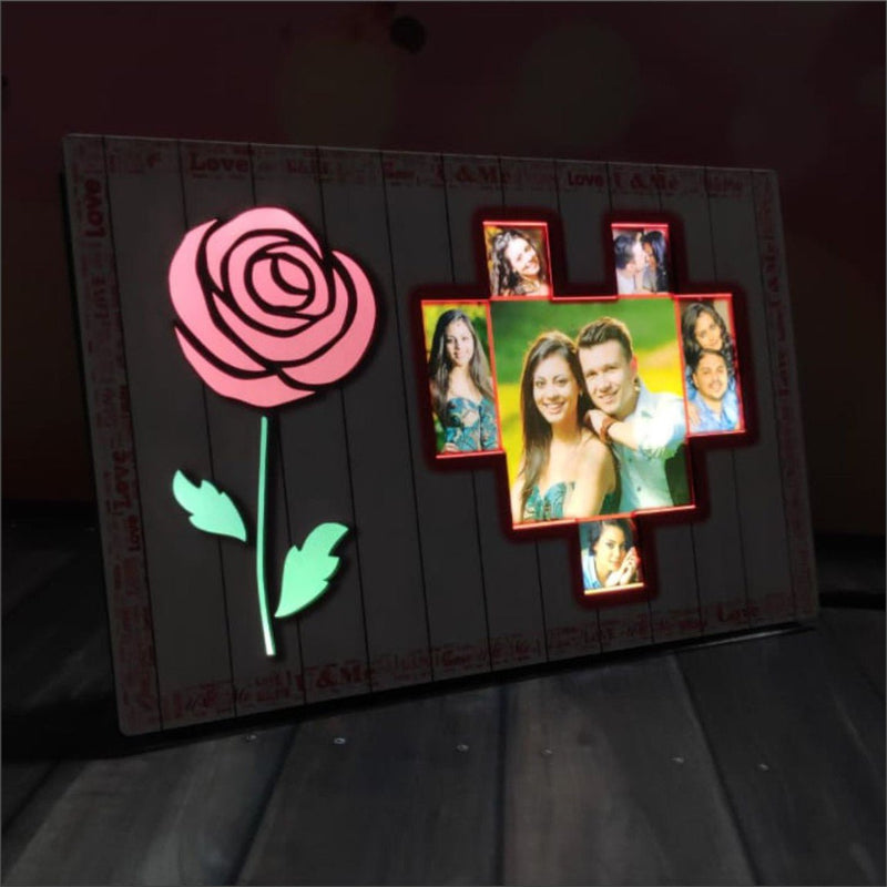 Valentine Love Theme Personalized LED Glowing Photo Frame ( 6*9 INCH ) - HEARTSLY
