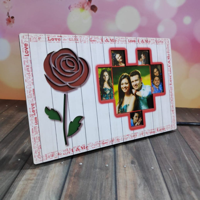 Valentine Love Theme Personalized LED Glowing Photo Frame ( 6*9 INCH ) - HEARTSLY