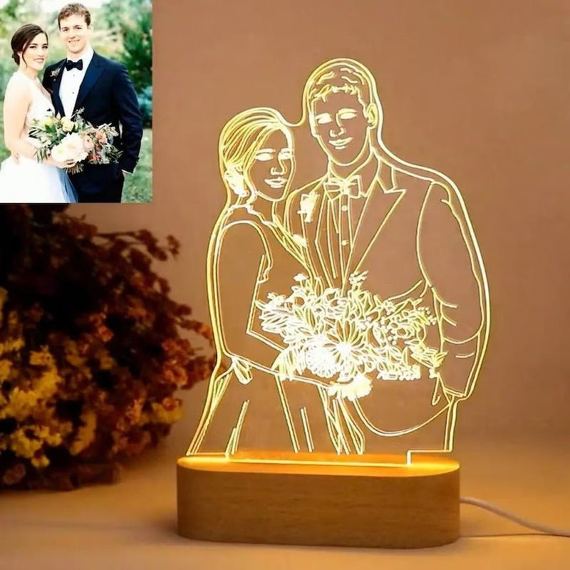 "Your Photo as 3D Illusion Lamp, with Color Change & Remote" - HEARTSLY